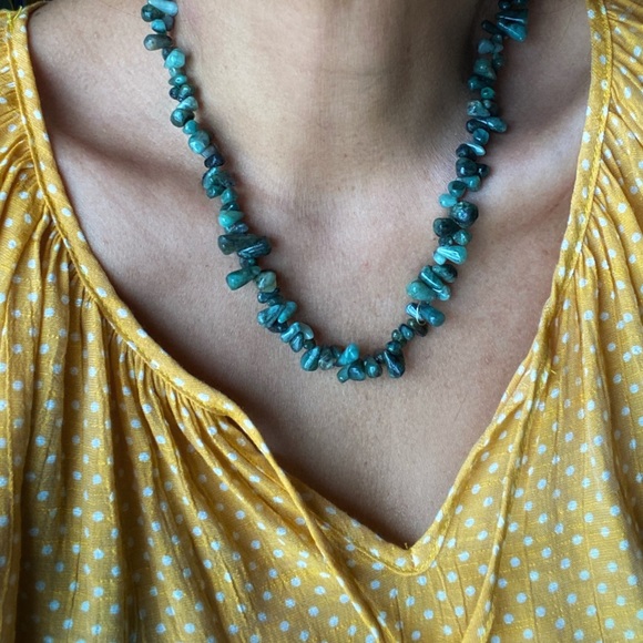 Vintage JADE DROPS SHORT NECKLACE - Picture 3 of 5